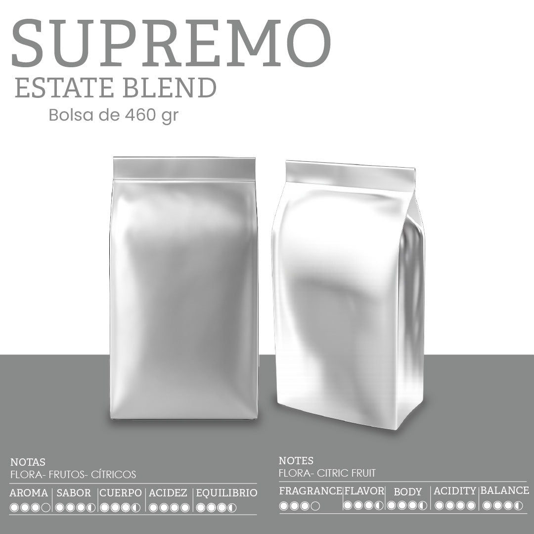 6) Supremo Estate Blend Coffee - 460g - Empaque Institucional